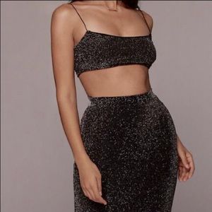 NWT Black Lauren Sparkle Set Top